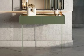 Consolă / masă de toaletă modernăcu două sertare Desin 2S - olive / Stejar nagano