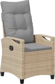 vidaXL Scaun de grădină rabatabil Beige și gri deschis poliratan