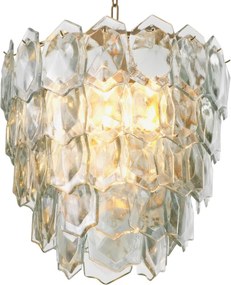 Candelabru LUX, Otel Alama Vintage, Sticla Transparenta, Elias