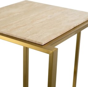 Masuta laterala design LUX cu blat din travertin Cocktail