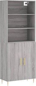 vidaXL Dulap înalt, gri sonoma, 69,5x34x180 cm, lemn compozit
