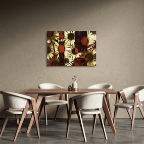 Tablou pe sticlă cu flori (70x50 cm)