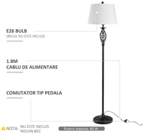 HOMCOM Set 3 Lampi pentru Interior (2 de Masa si 1 de Podea), Design Modern, pentru Living sau Dormitor | Aosom Romania