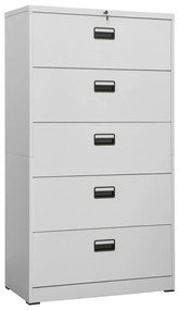 vidaXL Fișet, gri deschis, 90x46x164 cm, oțel