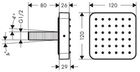 Duș lateral, Axor, Citterio E, 1 jet, auriu lucios, 36822990