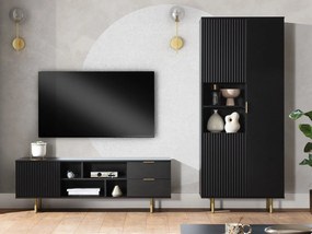Set mobilier living Newelon III (Negru + auriu) . 1105968