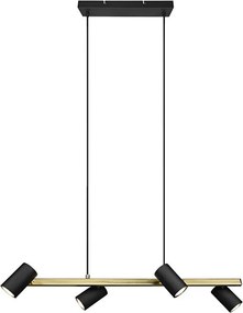 Lustră suspendată pe cablu MARLEY 4xGU10/35W/230V negru/auriu - Trio