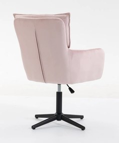 HR250CROSS Scaun Catifea Roz Pudra Bază Neagră