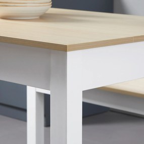 HOMCOM Set de masă 3 piese cu 2 bănci pliante pentru 4-6 persoane de stil contemporan din particule de lemn | Aosom Romania