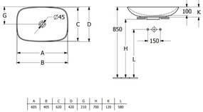 Villeroy & Boch 4A500001 - Lavoar pentru montare pe blat LOOP&FRIENDS 62x42 cm ceramică/alb