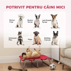 PawHut Pat pentru Câini de Talie Mică, Pliabil, pentru Interior și Exterior, 71x58x20 cm, Roșu | Aosom Romania