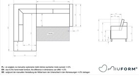 Colțar extensibil cu șezlong pe partea dreaptă Miuform Charming Charlie L, gri deschis