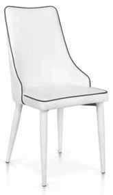 Scaun Molino, piele ecologica, structura metalica - NEGRU