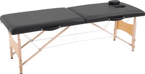 HOMCOM Masă pentru Masaj Portabilă cu Înălțime Reglabilă, Pernă Detașabilă, Mâner și Geantă, 186x60x58-81 cm, Negru | Aosom Romania