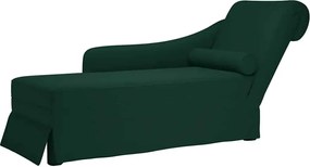 vidaXL Sezlong cu suport și cotieră dreaptă catifea verde închis