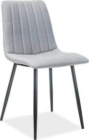 Scaun tapitat ALAN, gri/negru, stofa/metal, 40x45x88 cm