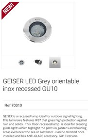 Spot orientabil / incastrabil de exterior pentru pavaj 13cm GEISER 8W 70310