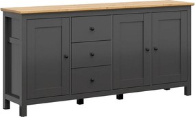 Comoda HESEN, gri grafit/stejar artisan, PAL melaminat, 199x44x96 cm