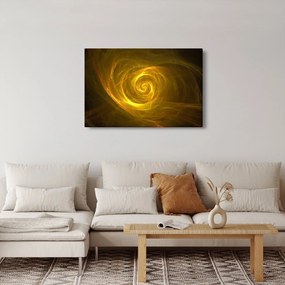 Tabloul cu spirala abstractă în galben (90x60 cm)