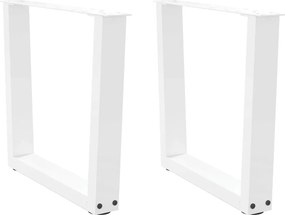 vidaXL Picioare pentru măsuță de cafea în formă de V, 2 buc., alb, 50x(42-43,3) cm, oțel