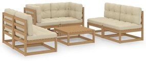 3076467 vidaXL Set mobilier de grădină cu perne, 7 piese, lemn masiv de pin