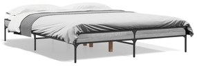 845019 vidaXL Cadru de pat, gri sonoma, 140x200 cm, lemn prelucrat și metal