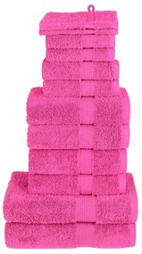 vidaXL Set de prosoape premium SOLUND, 12 piese, roz, 600 g/m²