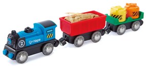 Jucarie Din Lemn - Locomotiva Si Vagoane Cu Baterii