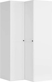 Dulap de colt FLEX, alb, PAL, cu 2 usi, 118x118x240 cm