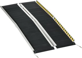 HOMCOM Rampă pentru Scaun cu Rotile, Rampă de Prag Pliabilă din Aluminiu cu Suprafață Antiderapantă, 152x73,6x5,1 cm, Negru | Aosom Romania