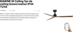 Ventilator tavan de exterior smart sistem TUYA si telecomanda IP44 MARINE M maro/nuc
