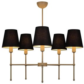 Candelabru pe tijă MADELA 5xE14/40W/230V negru/bej