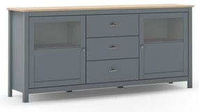 Comodă verde prăfuit din lemn de pin 180x80x40 cm Misti – Marckeric