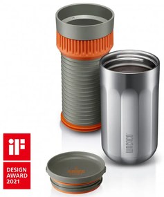 Espressor portabil Wacaco Pipamoka, 18bar, 236ml, Microfiltru, Inox/Portocaliu