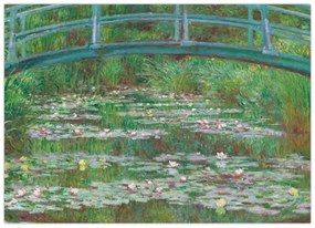 Tablou pe sticlă - Claude Monet, The Japanese Footbridge, reproducere (70x50 cm)