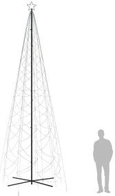 Brad de Craciun conic, 1400 LED-uri, alb rece, 160x500 cm 1, Alb rece, 500 x 160 cm, Becuri LED in forma zigzag
