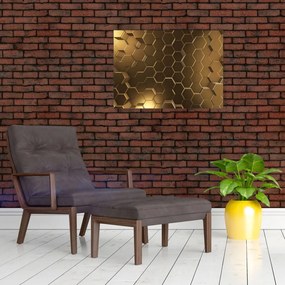 Tablou - Hexagoane verzi (70x50 cm)