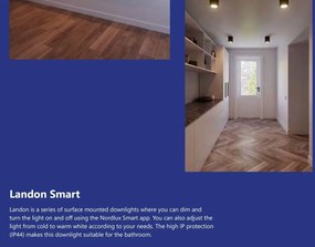 Spot aplicat LED CCT, IP44 Landon 8 Smart Black