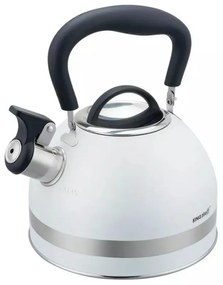 Resigilat: Ceainic cu fluier Kinghoff KH 1852, 1.8 l, Inductie, Maner izolat termic, Alb