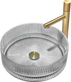 Mexen Eiva chiuvetă de blat din sticlă 39 x 39 cm, gri - 24163966