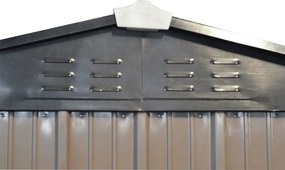 Depozit grădină pentru scule din tablă, maro / antracit, 2x1,3 m, RADOL
