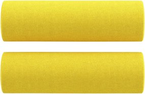 vidaXL Perne decorative, 2 buc., galben deschis, Ø15x50 cm, textil