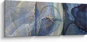 Tablou - Abstracție cu cerneală cu alcool (cu ceas) (90x30 cm)