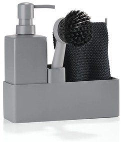 Suport pentru accesorii de spălat gri din ceramică Singles – Zone