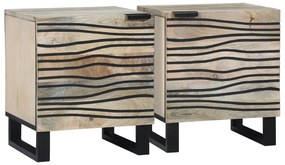 vidaXL Mese de noptieră 2 pcs natural 40 x 33.5 x 46 cm