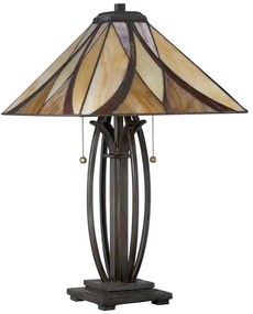 Elstead QZ-ASHEVILLE-TL - Lampă de masă Tiffany ASHEVILLE 2xE27/60W/230V