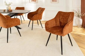 Set de 2 scaune pivotante, Metal Negru, Chenille Maro, AVIGNON A-46471 VC