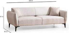Canapea crem 220 cm Belissimo – Balcab Home
