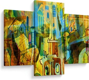 Tablou - Arhitectură, abstractizare cubistă (90x60 cm)