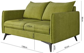 Canapea verde 138 cm Juli Bis – Ropez